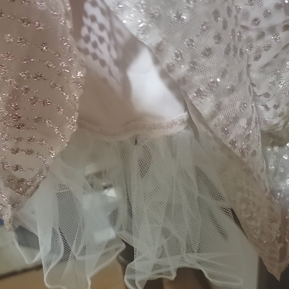 Windsor Soft Pink Short Cocktail Prom Party Dress with Gold Glitter Sparkle - Picture 12 of 17